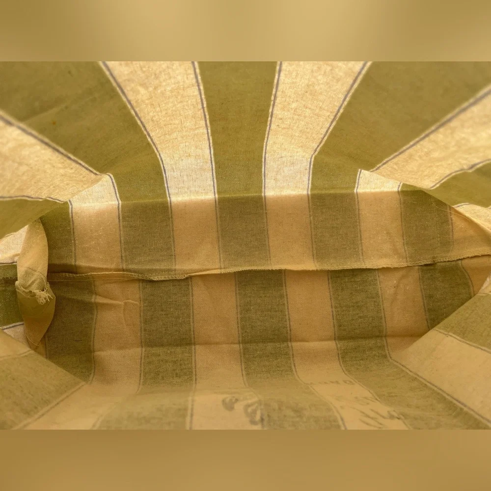 NWOT - Sézane Bonjour Texas Canvas Tote Bag Green Stripes - Picture 5 of 13